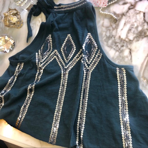 FREE PEOPLE Tank Top Tie Neck NEW Medium 4A07 - Picture 8 of 8